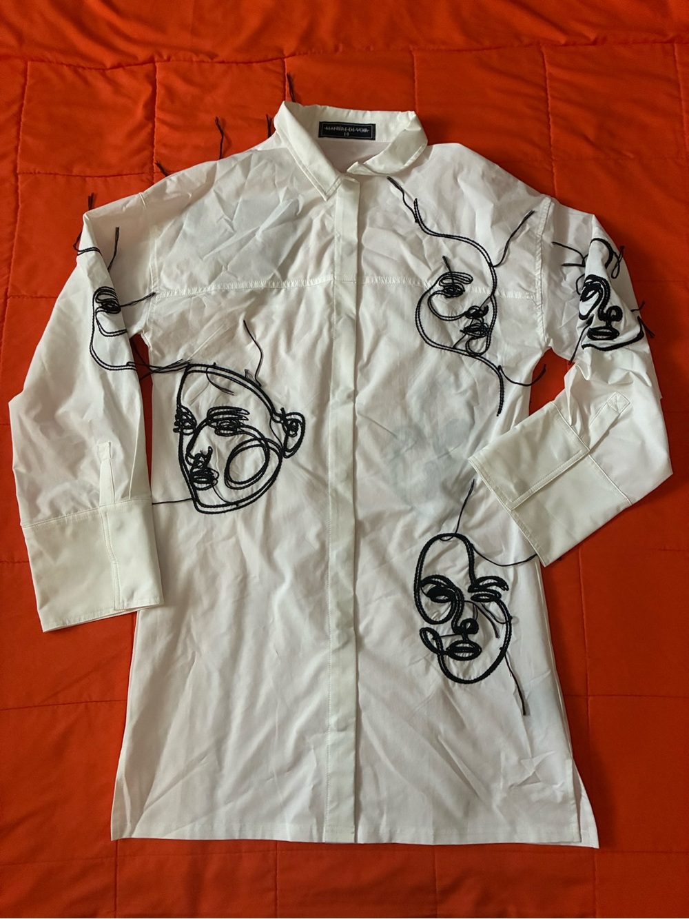 Maniere De Voir Womens Shirt Dress 10 Embroidered